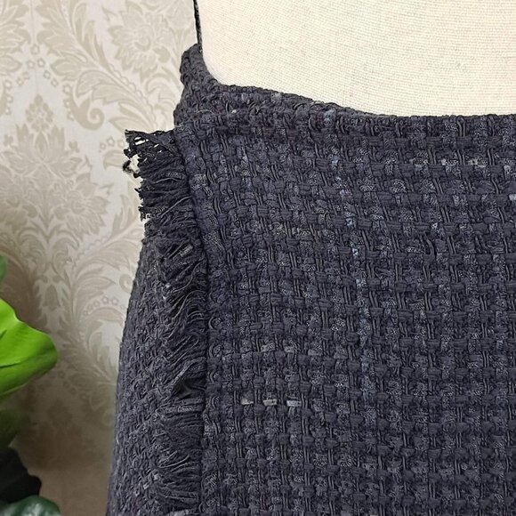 Nic & Zoe Size Small Black Tweed Skirt Aymmetric Hem Faux Wrap Elastic Back NWT - Picture 2 of 14